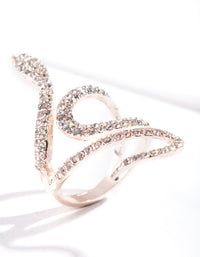 Rose Gold Diamante Snake Swirl Ring - link has visual effect only