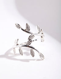 Silver Leaf Double Band Ring - link has visual effect only