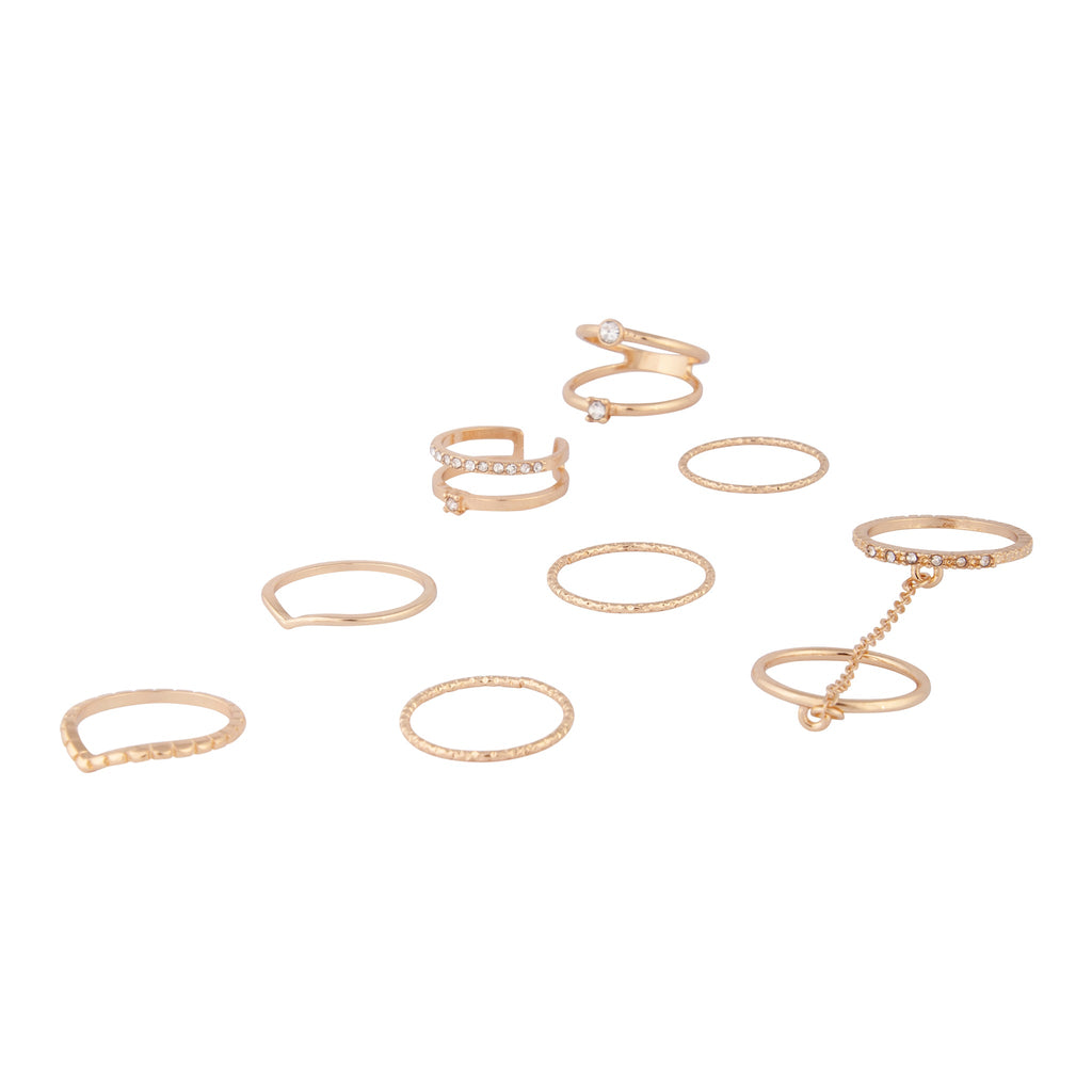 Gold Chain Bling Ring 8-Pack