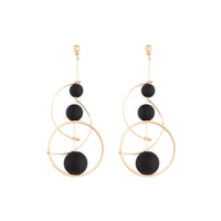 Black Rose Gold Ball Loop Stick Earrings - link has visual effect only