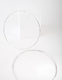 Silver Polished Large Hoop Earrings - link has visual effect only