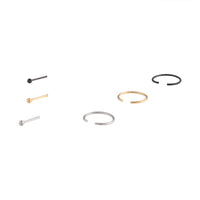 Mixed Metals Nose Ring Stud 6-Pack - link has visual effect only