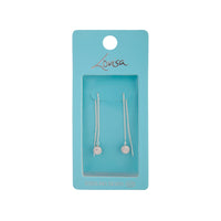Sterling Silver Diamante Bead Thread Earrings - link has visual effect only