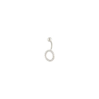 Rhodium Cubic Zirconia Open Ring Belly Bar - link has visual effect only