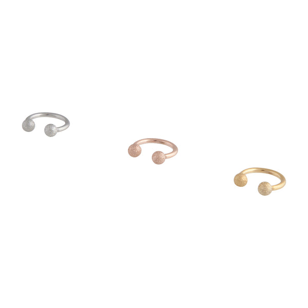 Metals Sandblast Open Ring Earring Pack