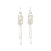 Silver Knotted Chain Drop Earrings - link has visual effect only