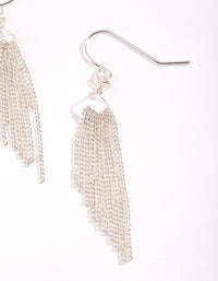 Silver Chain Tassel Drop Earrings - link has visual effect only