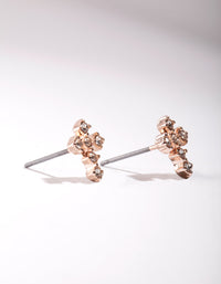 Rose Gold Mini Diamante Cross Earrings - link has visual effect only