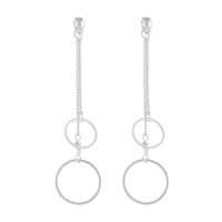 Silver Double Circle Chain Sandwich Earrings - link has visual effect only