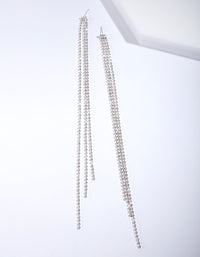 Silver Chain Tassel Earrings - link has visual effect only