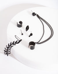 Black Chain Leaf Ear Stack - link has visual effect only