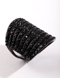 Black Wide Diamante Ring - link has visual effect only