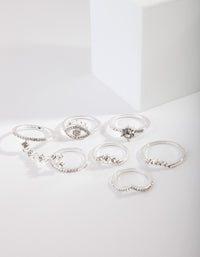 Silver Diamante Evil Eye Ring Pack - link has visual effect only