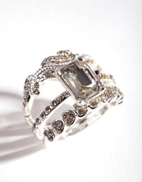 Silver Baguette Multi Stack Ring - link has visual effect only