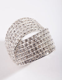 Silver Diamante Fold Ring - link has visual effect only