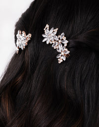 Rose Gold Floral Clip Duo Pack - link has visual effect only
