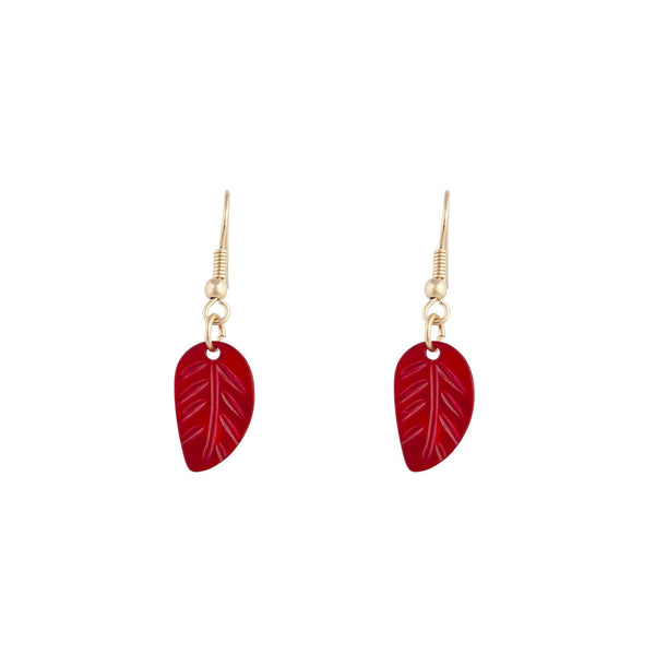 Red Gold Etched Lead Drop Earrings