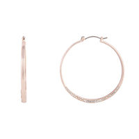 Rose Gold Diamante Detailed Hoop Earrings - link has visual effect only