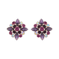 Mixed Purple Vintage Marquise Cluster Stud - link has visual effect only