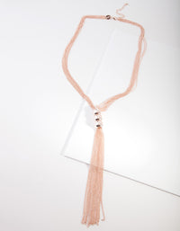 Rose Gold Triple Ball Lariet Necklace - link has visual effect only