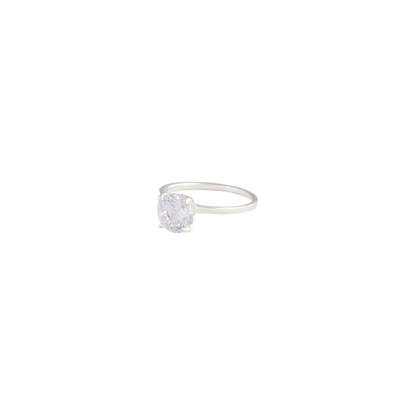 Sterling Silver 2 Carat Round Cubic Zirconia Ring