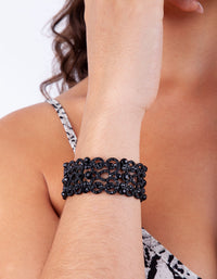 Black Filigree Swirl Stretch Bangle - link has visual effect only