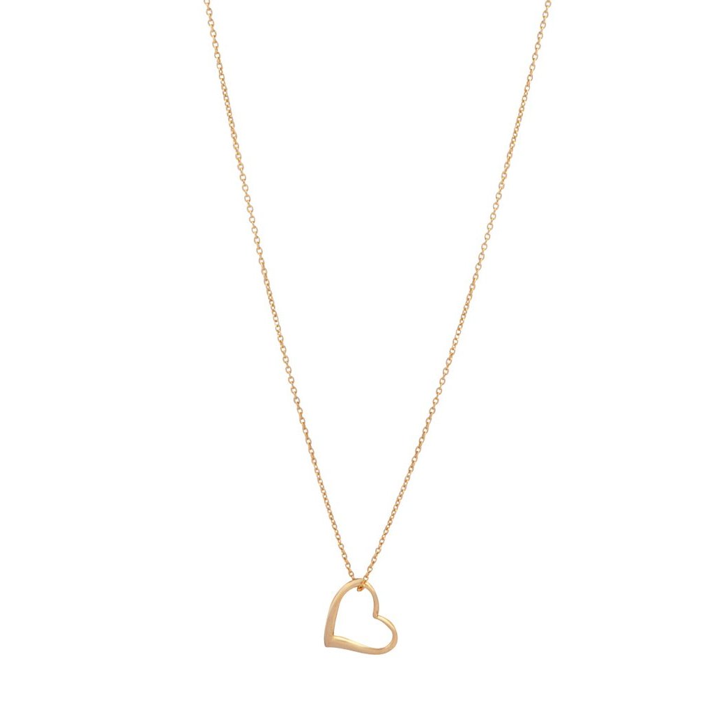 Gold Plated Sterling Silver Heart Charm Necklace