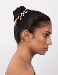 Pearl & Diamante Bun Slide Pack In Rose Gold - link has visual effect only