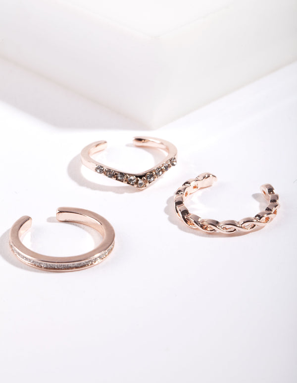 Rose Gold Delicate Toe Ring Pack