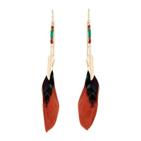 Feather & Chain Drop Earrings - link has visual effect only