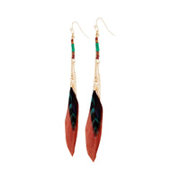 Feather & Chain Drop Earrings - link has visual effect only