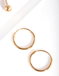 Gold Plated Sterling Silver Mini Studs & Hoop Earring Pack - link has visual effect only