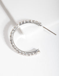 Silver Diamante Stud Hoop Earrings - link has visual effect only