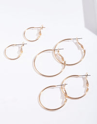 Gold Multi Size Hoop Earring Pack - link has visual effect only