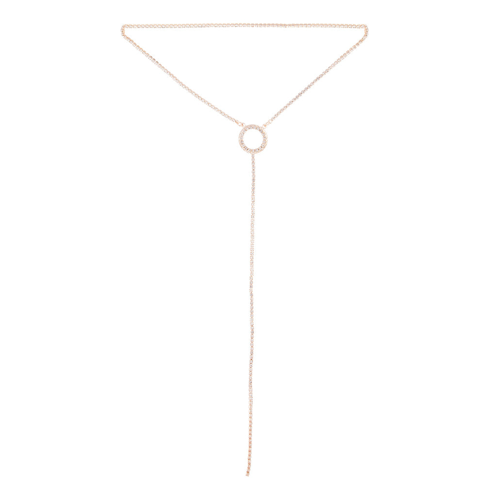 Rose Gold Circle Cup Chain Y Neck Choker