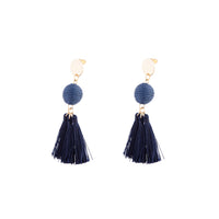 Gold Navy Blue Wrap Ball Earrings - link has visual effect only