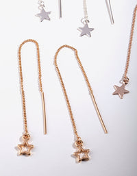 Gold Star Stud Drop Star Earring Pack - link has visual effect only