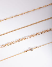 Gold Diamante Bracelet & Anklet 4-Pack Set - link has visual effect only