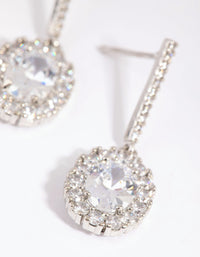 Diamond Simulant Oval Bar Earrings - link has visual effect only