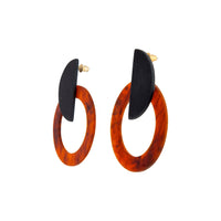 Acrylic Black Circle Crescent Earrings - link has visual effect only