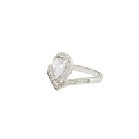 Cubic Zirconia Teardrop Engagement Ring - link has visual effect only