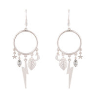 Silver Electric Storm Circular Drop Earrings - link has visual effect only
