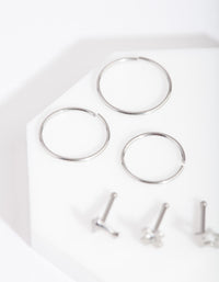 Rhodium Dolphin Motif Nose Piercing 6-Pack - link has visual effect only