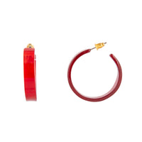 Red Clear Acrylic Swirl Hoop Earrings - link has visual effect only