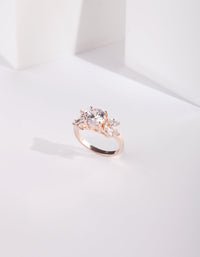 Rose Gold Cubic Zirconia Navette Ring - link has visual effect only