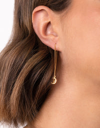Gold Plated Sterling Silver Moon Thread Earrings - link has visual effect only