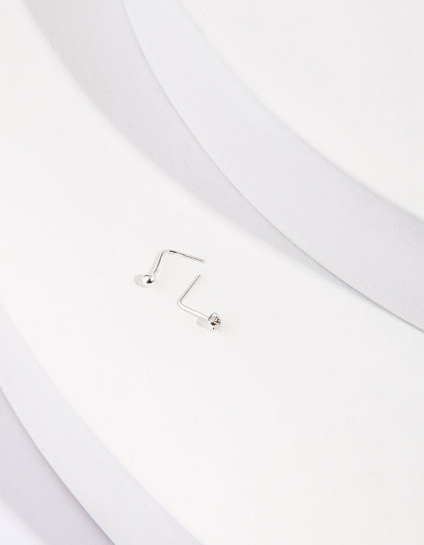 Sterling Silver Ball Diamante Nose Stud