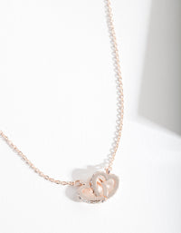 Rose Gold Double Heart Necklace - link has visual effect only