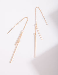 Rose Gold Chain Bar Drop Earrings - link has visual effect only