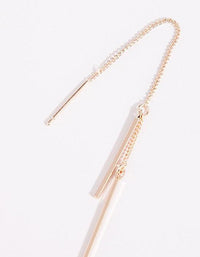 Rose Gold Chain Bar Drop Earrings - link has visual effect only